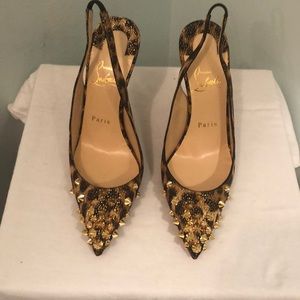 Louboutin - Leopard Sling back pumps